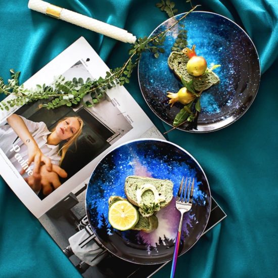Керамические тарелки с изображением звёздного неба Алиэкспресс